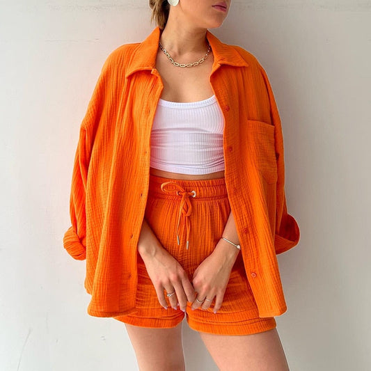 Marieke - Oranje Two Piece Set Blouse