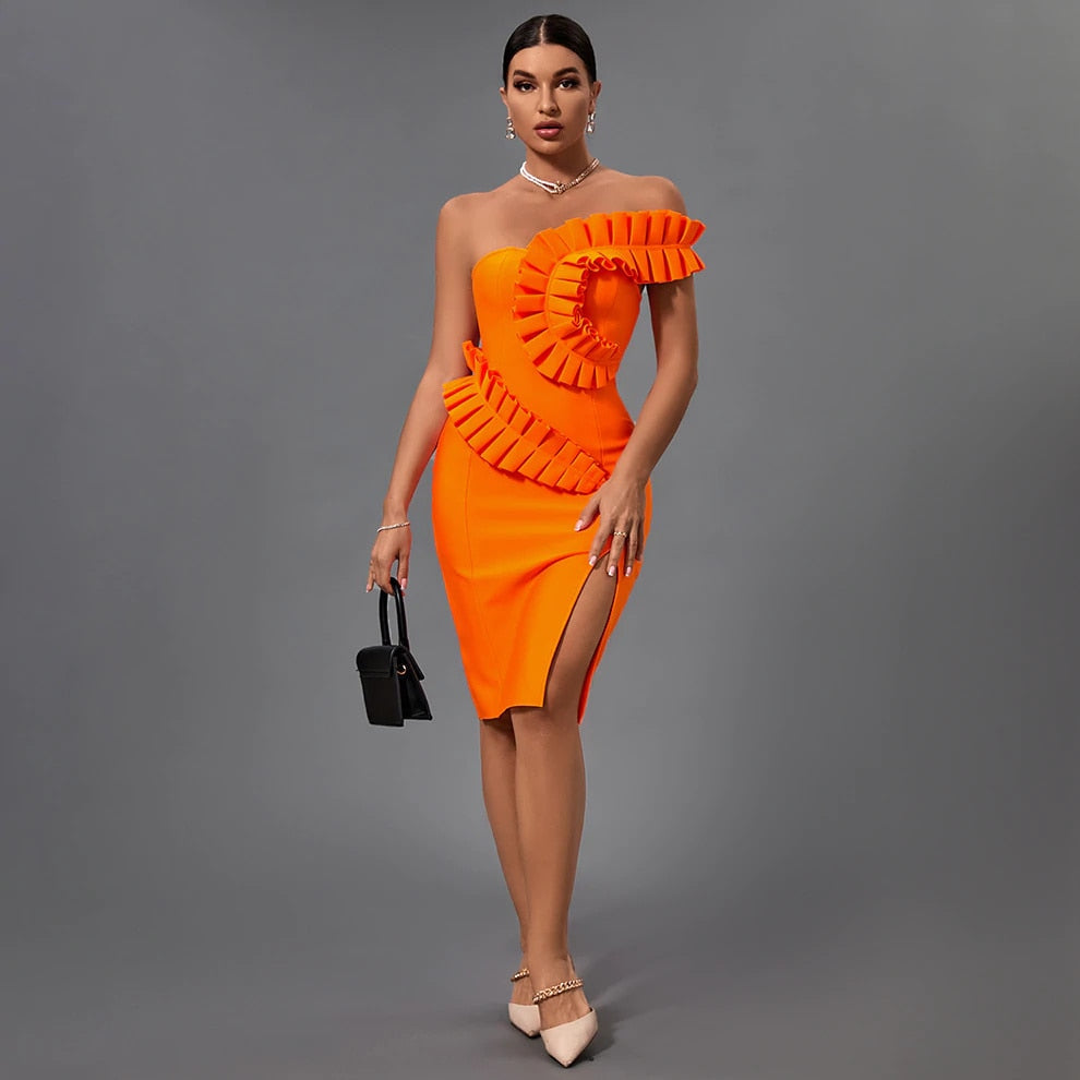 Sophie - Oranje Bodycon Jurk