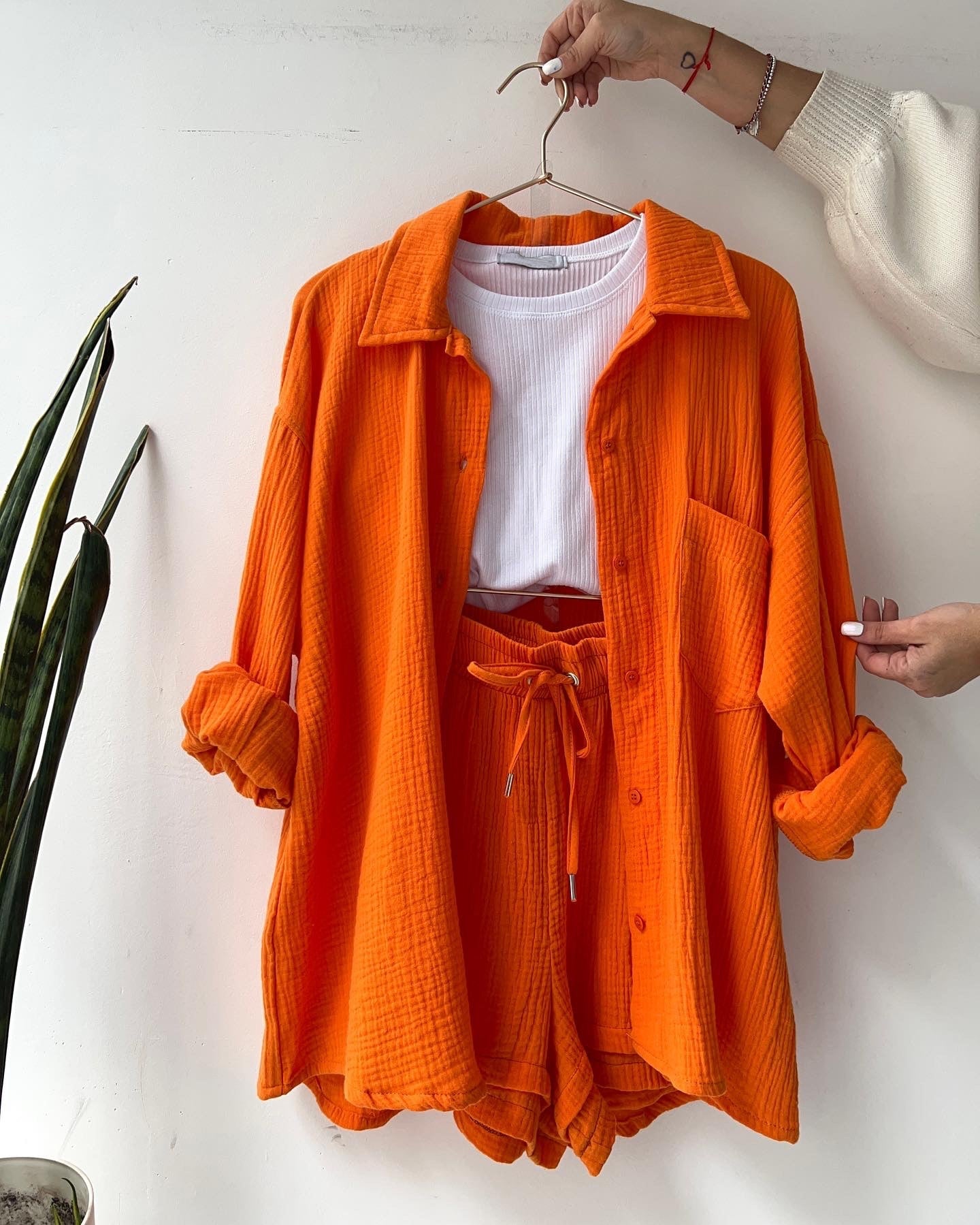 Marieke - Oranje Two Piece Set Blouse