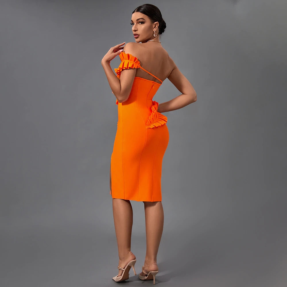 Sophie - Oranje Bodycon Jurk