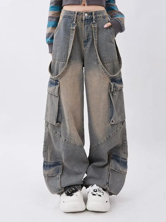 Faye - Retro Jeans Wijde Oversized Broek