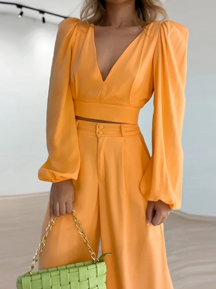 Emma - Oranje Two-Piece Set