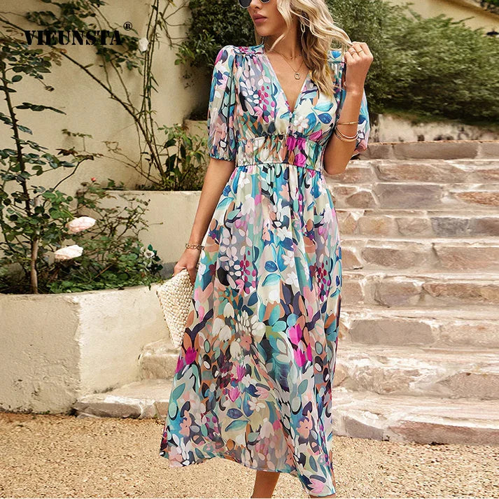 Maya - Zomerjurk met Bloemenprint