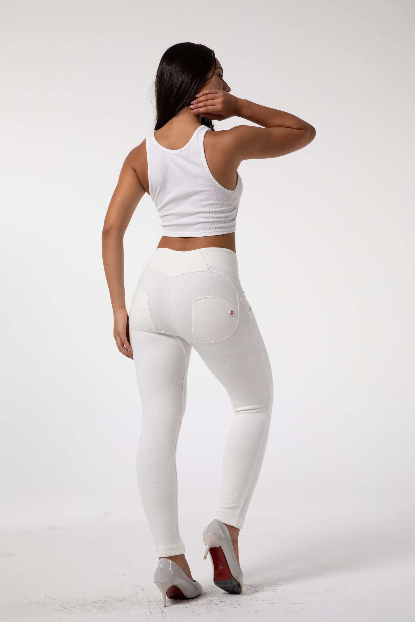 Chloe - Strakke Witte Legging met Hoge Taille