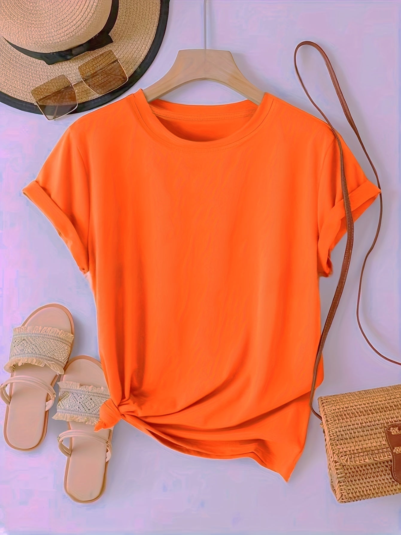 Emma - Oranje T-shirt met ronde hals