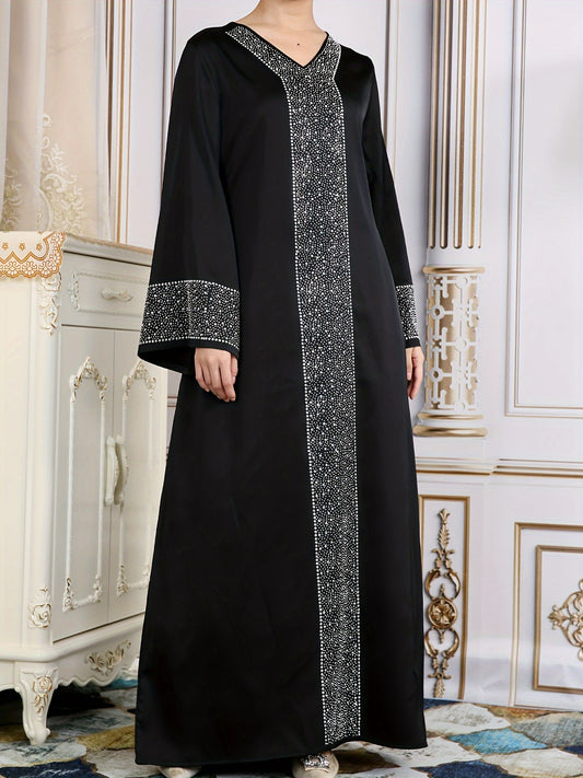 Amber - Stralende V-hals Abaya Jurk