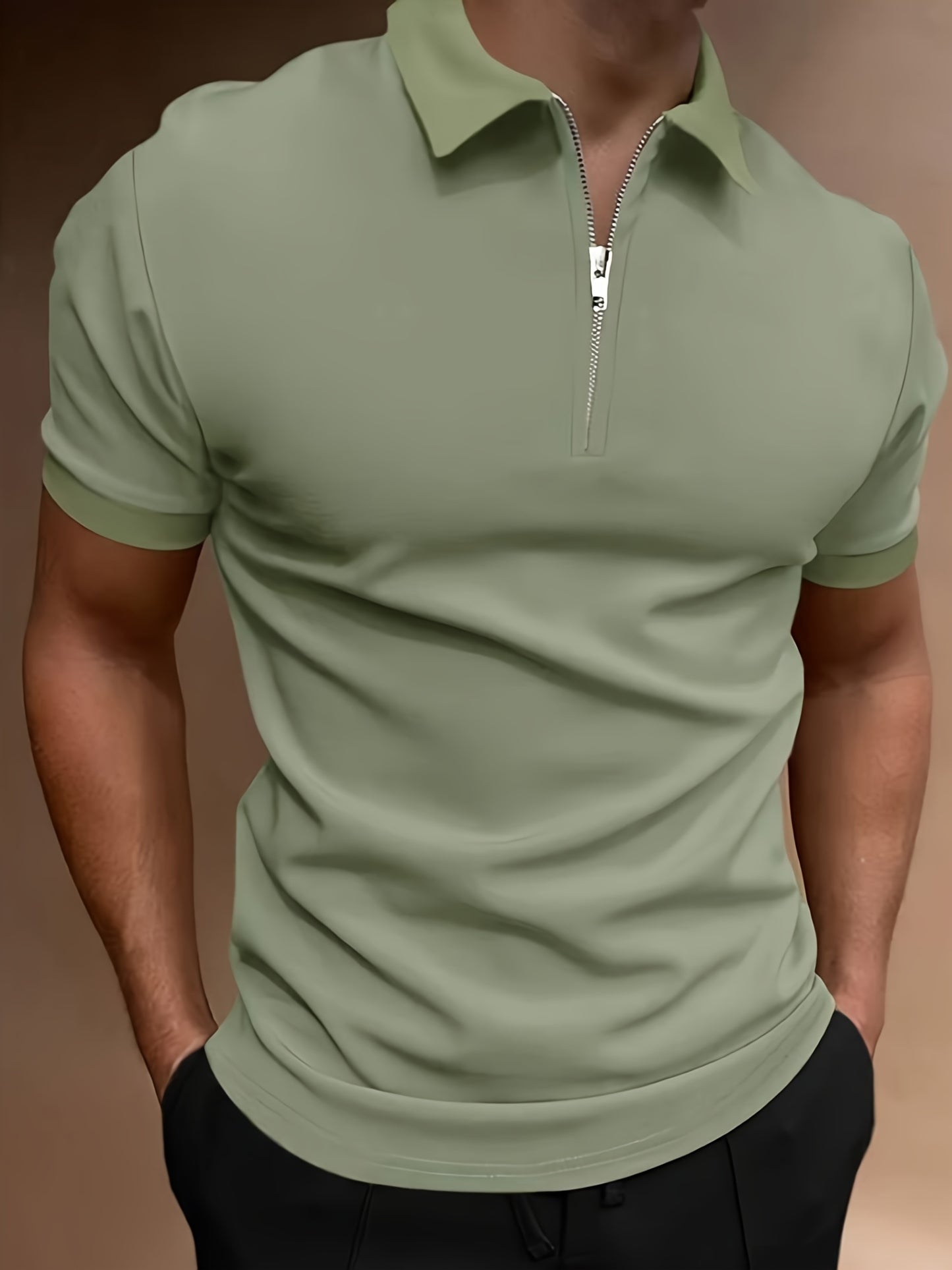 Bram - Heren Golfshirt met Rits