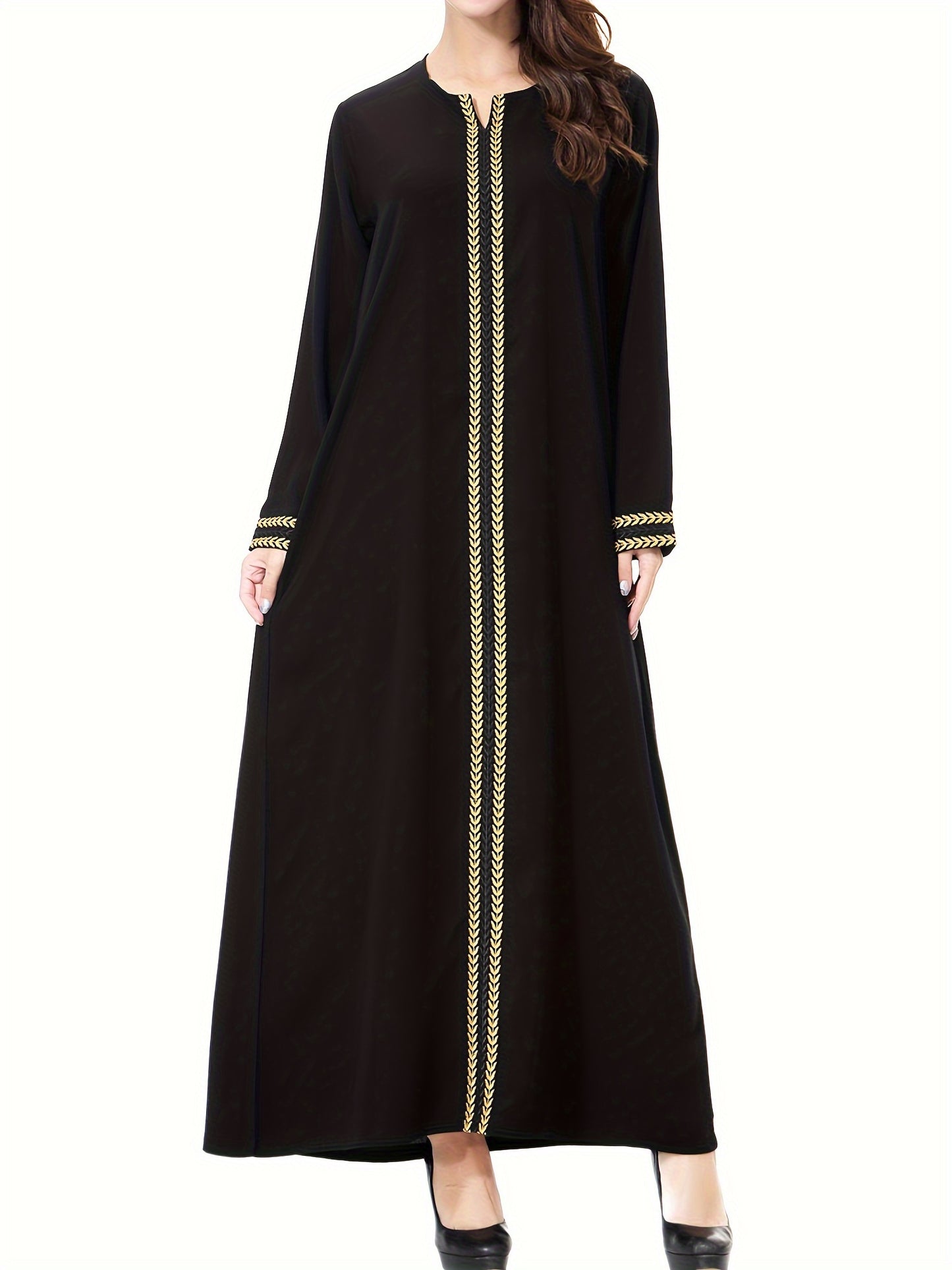 Amina - Luxe Abaya met Gouden Accenten