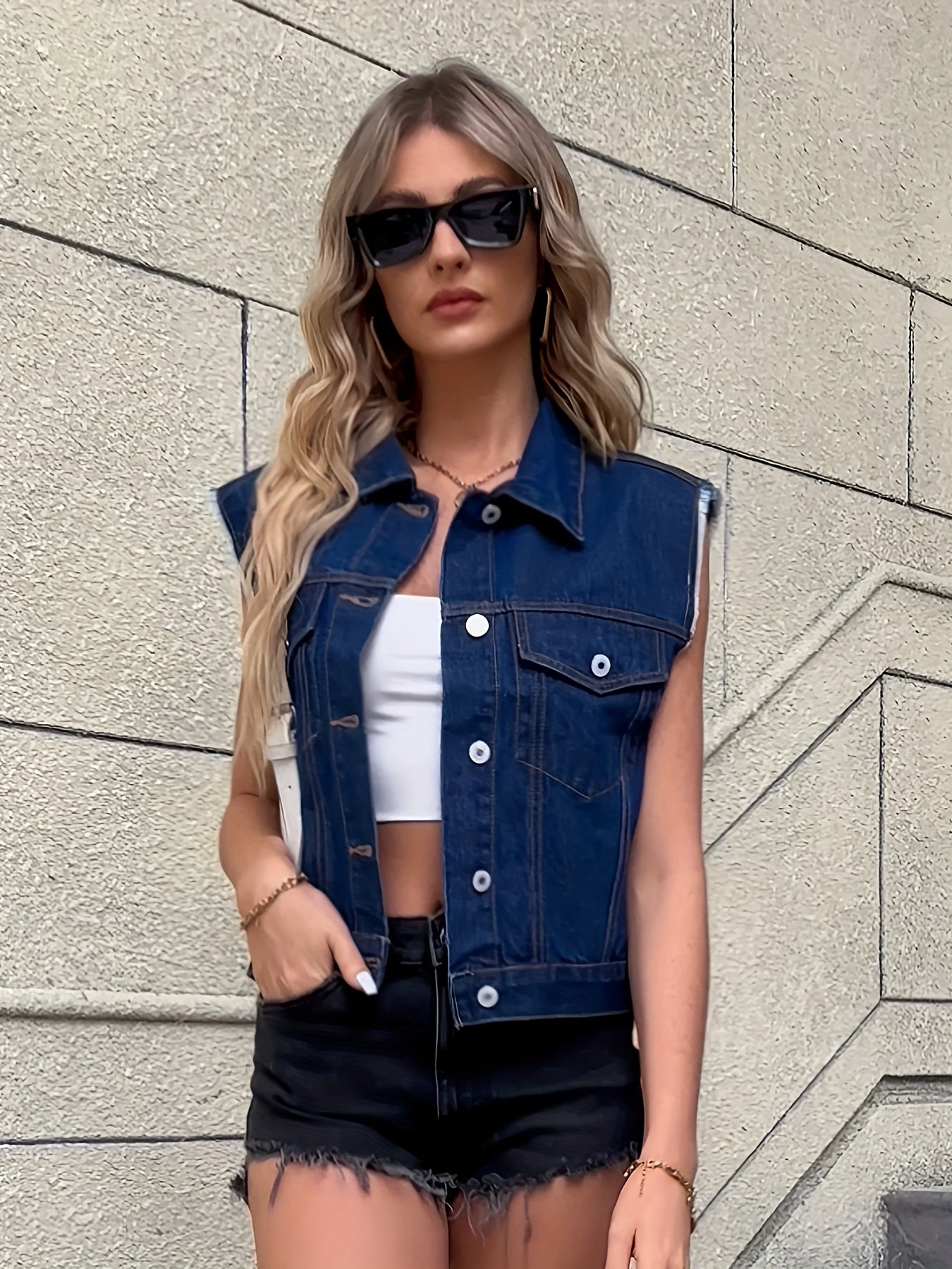 Kate - Mouwloos Denim Vest