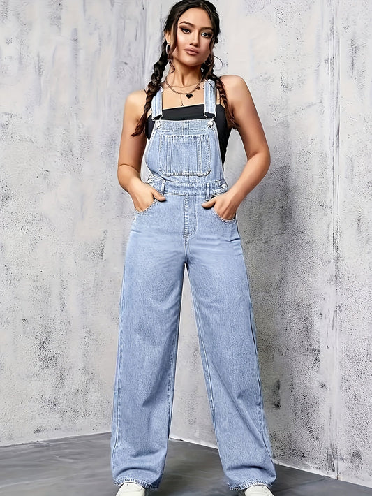 Eva - Wijde Pijpen Denim Overall