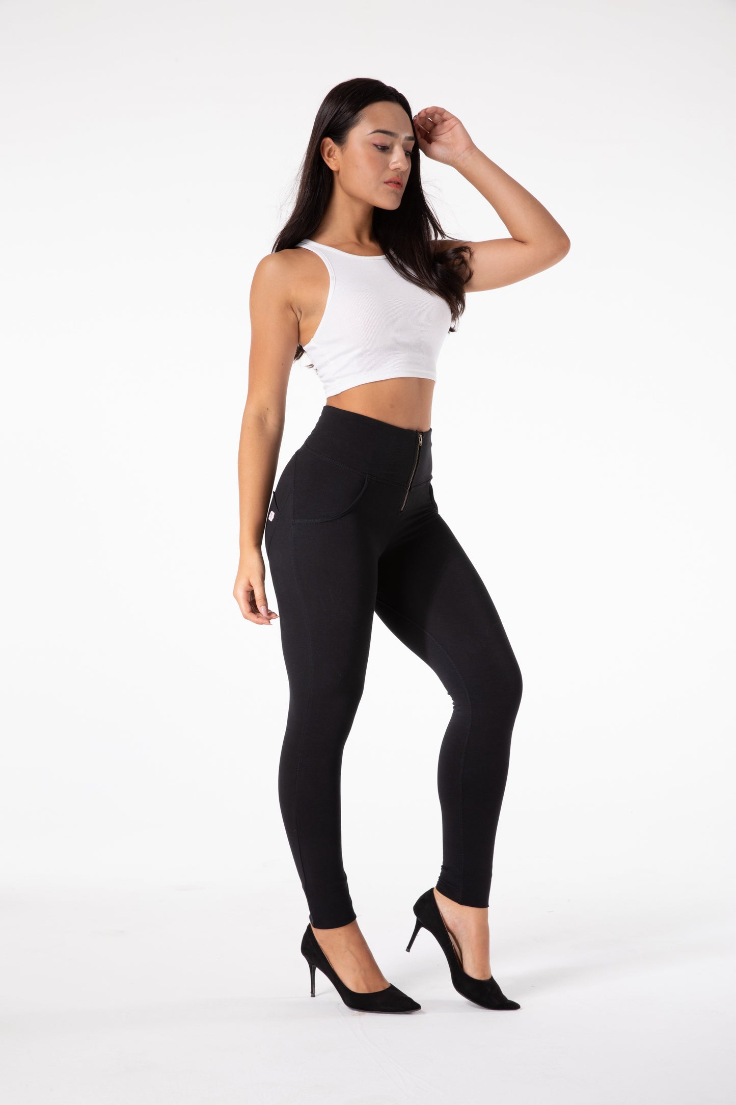 Lily - Strakke Zwarte Legging met Hoge Taille