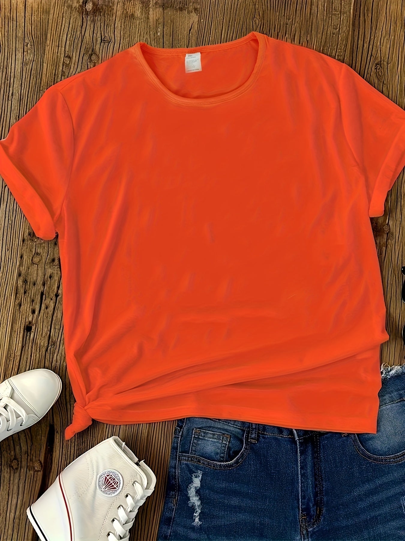 Mila - Oranje Basic Zomer T-shirt