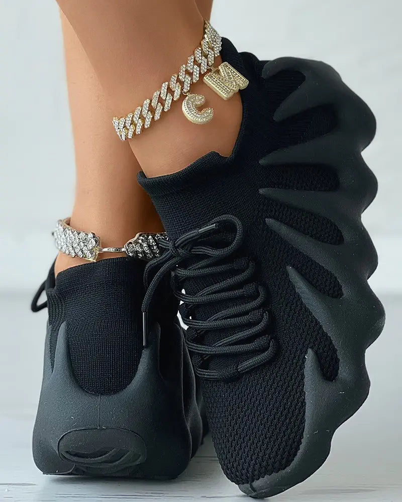 Elena - Vetersluiting Platform Sneakers