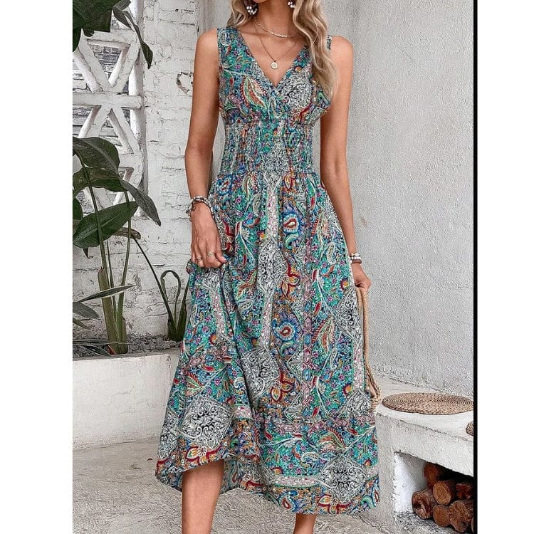 Anneliese - Mouwloze Bohemien Maxi Jurk