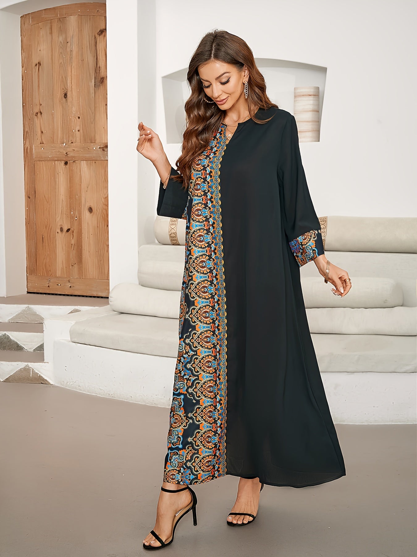 Aya - Etnische Maxi Kaftan Jurk