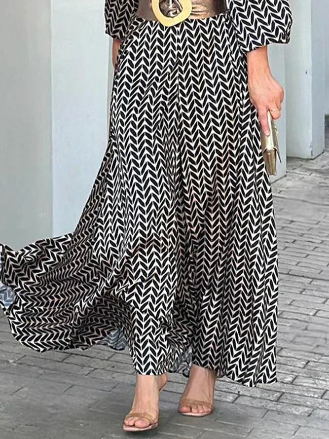 Eva - Elegante Maxi Jurk met Print