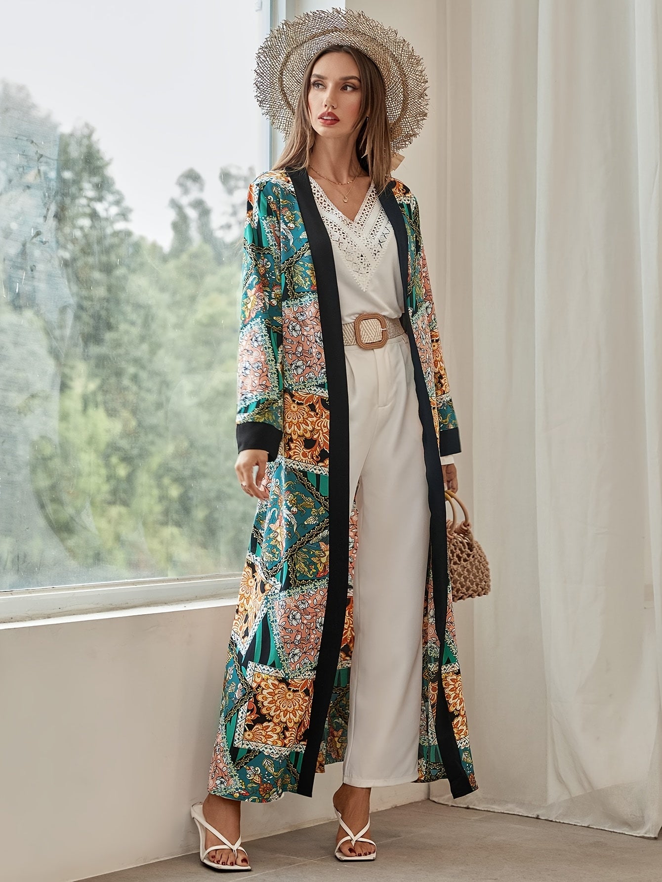 Demi - Bloemen Kaftan Abaya met Elegante Uitstraling