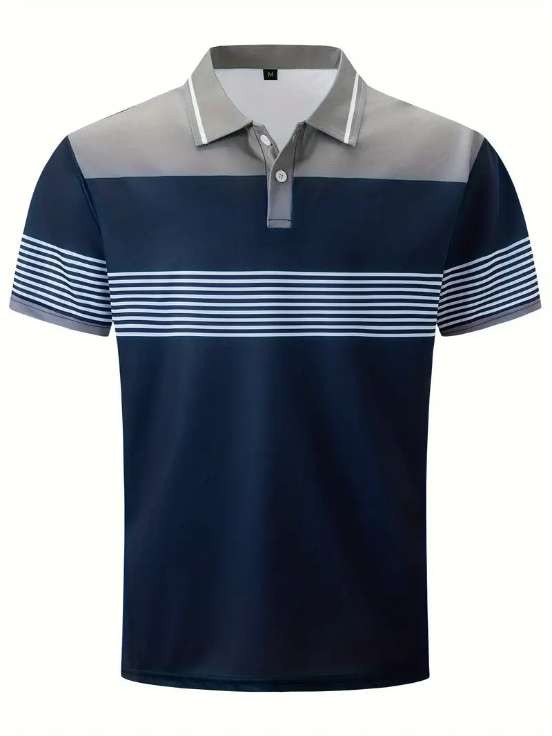 Steven - Ademend Regular Fit Color Block Golf Shirt