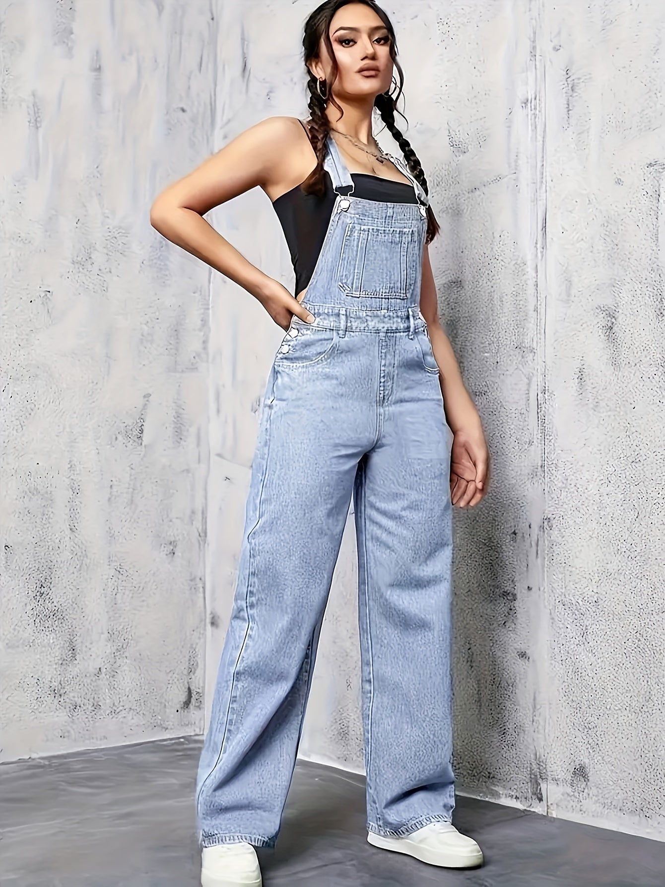 Eva - Wijde Pijpen Denim Overall