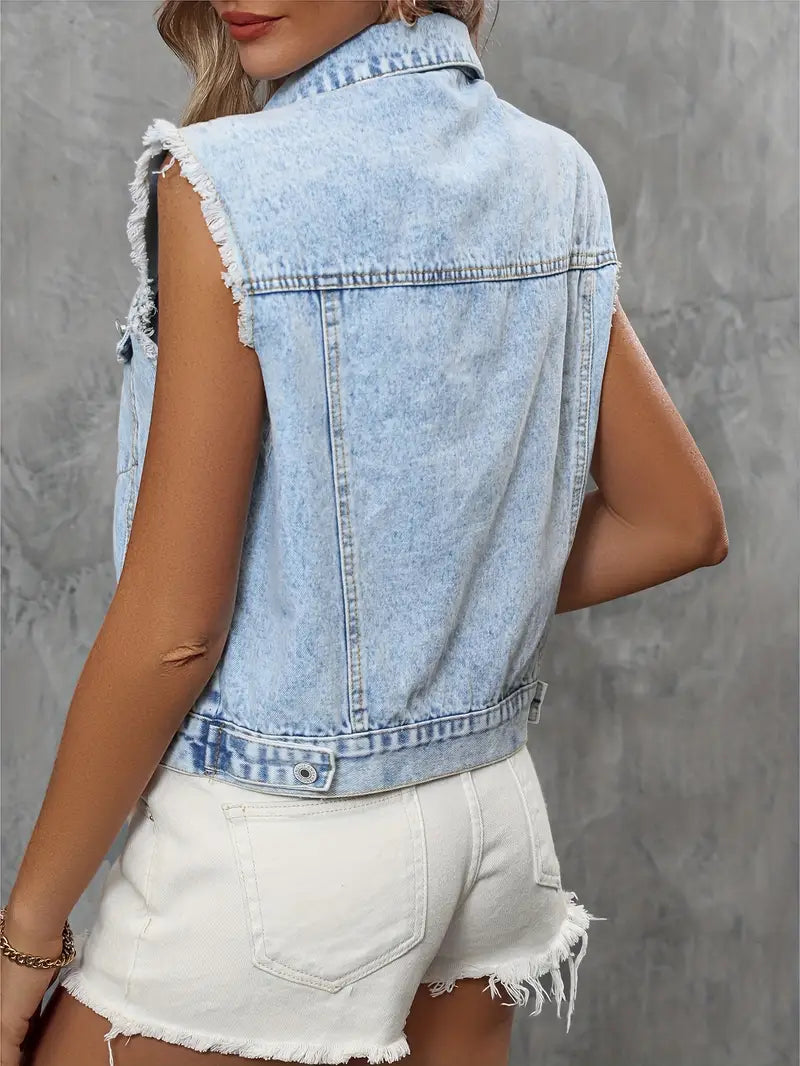 Kate - Mouwloos Denim Vest