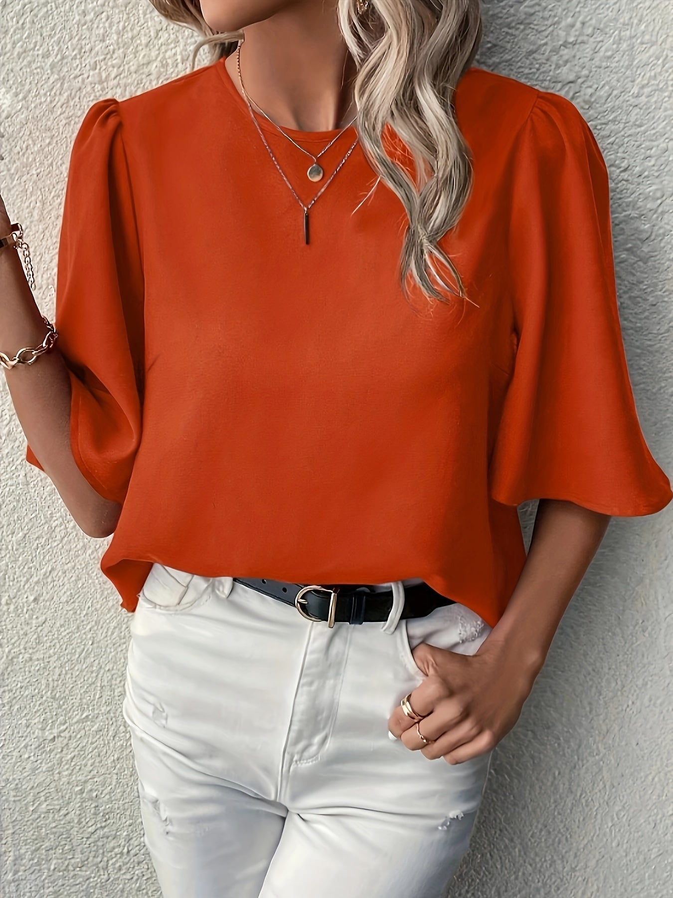 Anna - Oranje Casual Blouse