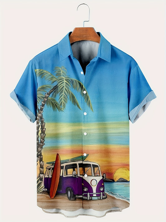 Lucas - Kokospalm Print Zomer Shirt