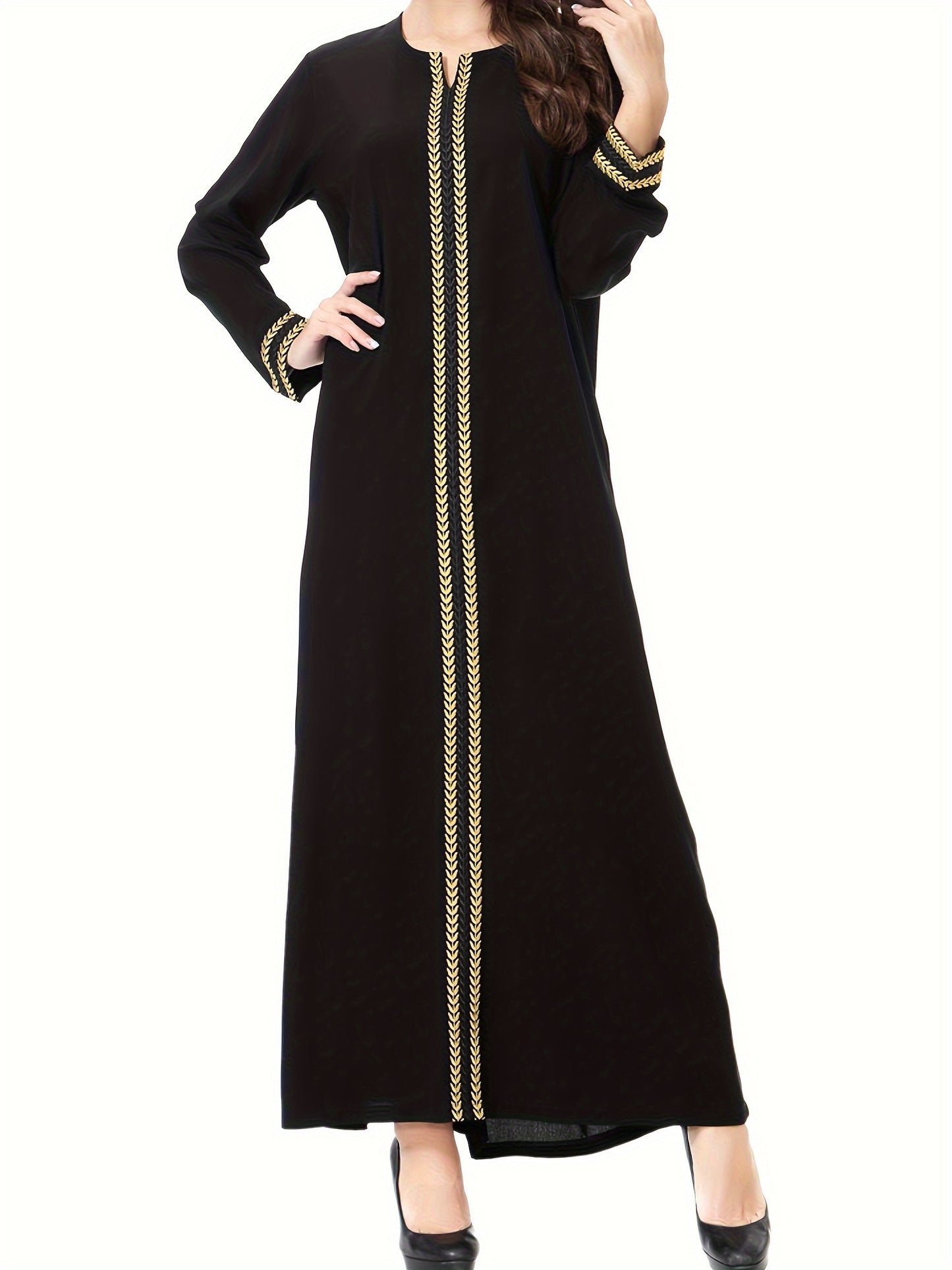 Amina - Luxe Abaya met Gouden Accenten