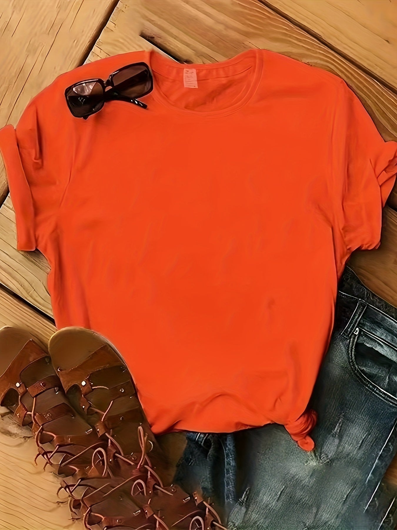 Mila - Oranje Basic Zomer T-shirt