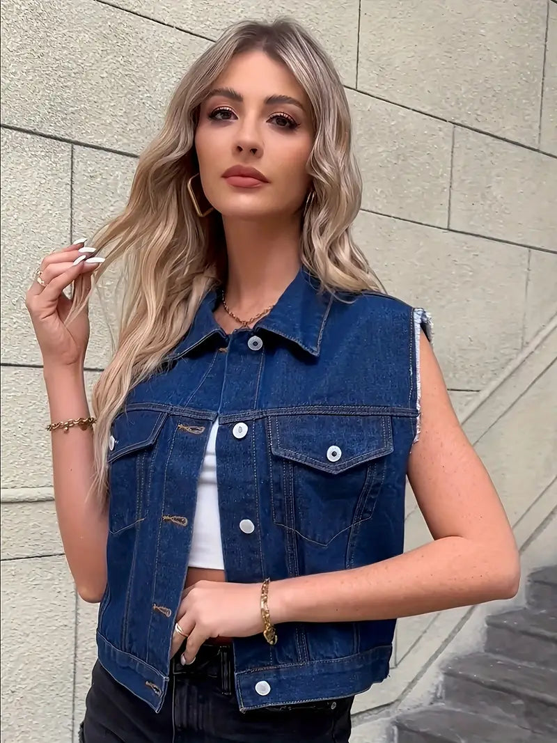 Kate - Mouwloos Denim Vest