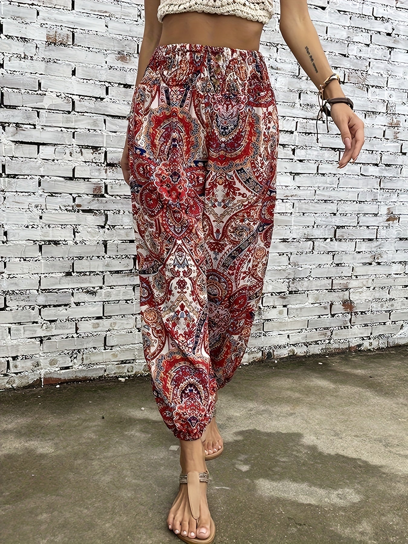 Leona - Boho Broek met Etnische Print