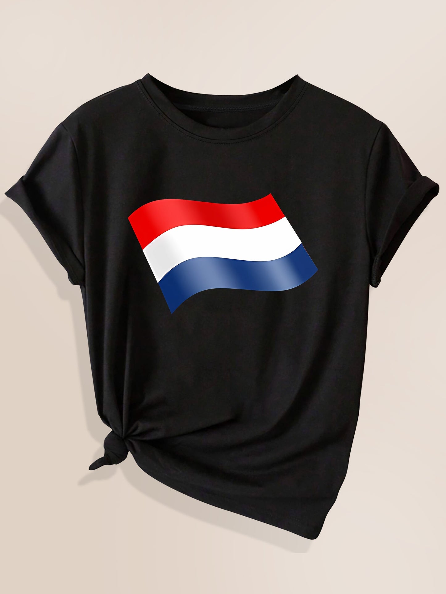 Lara - T-shirt met Nederlandse Vlag Print