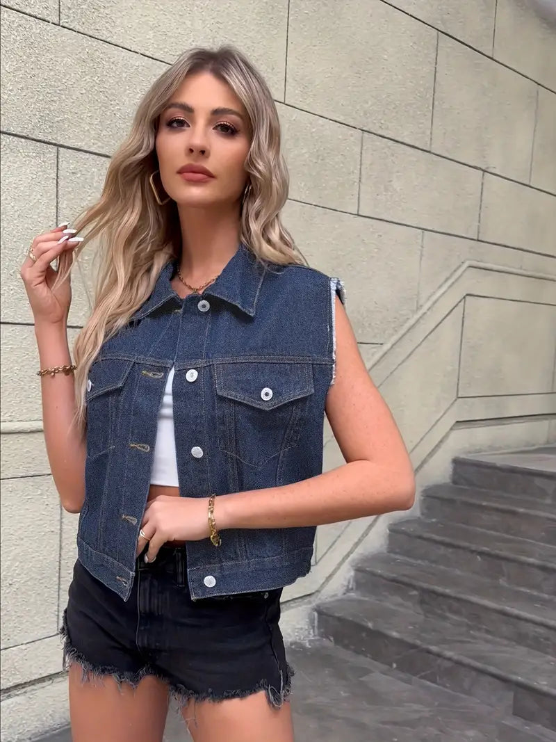 Kate - Mouwloos Denim Vest