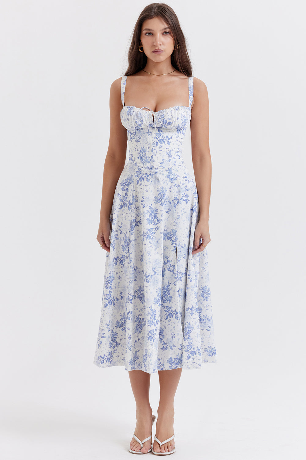 Lisa - Vintage Bloemenprint Maxi Jurk