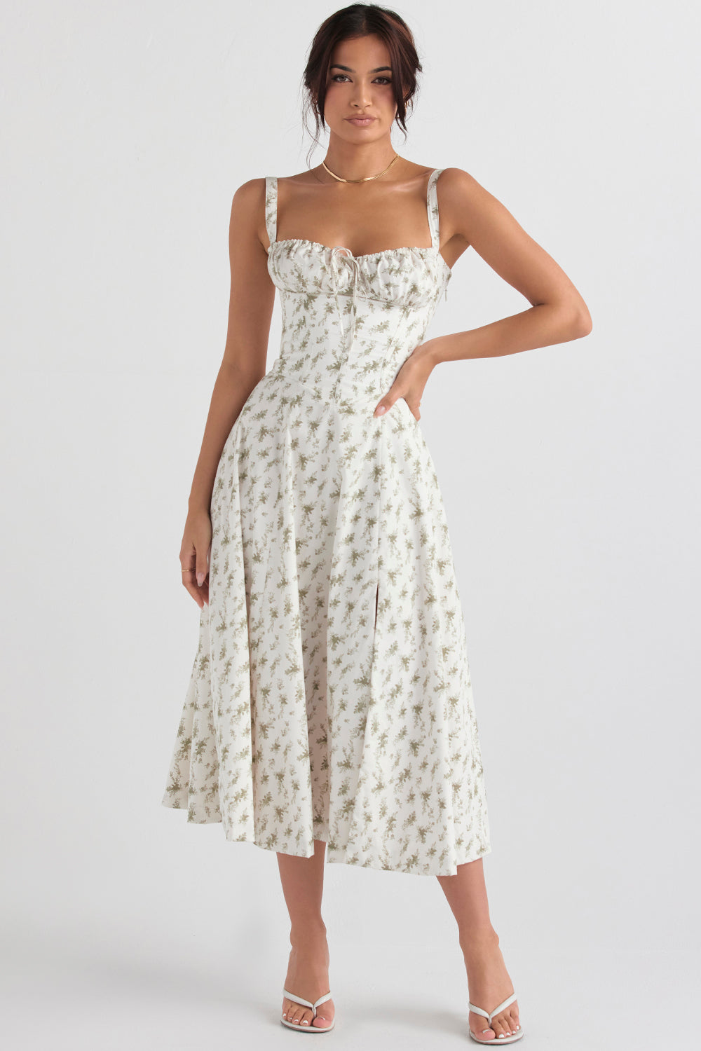 Lisa - Vintage Bloemenprint Maxi Jurk