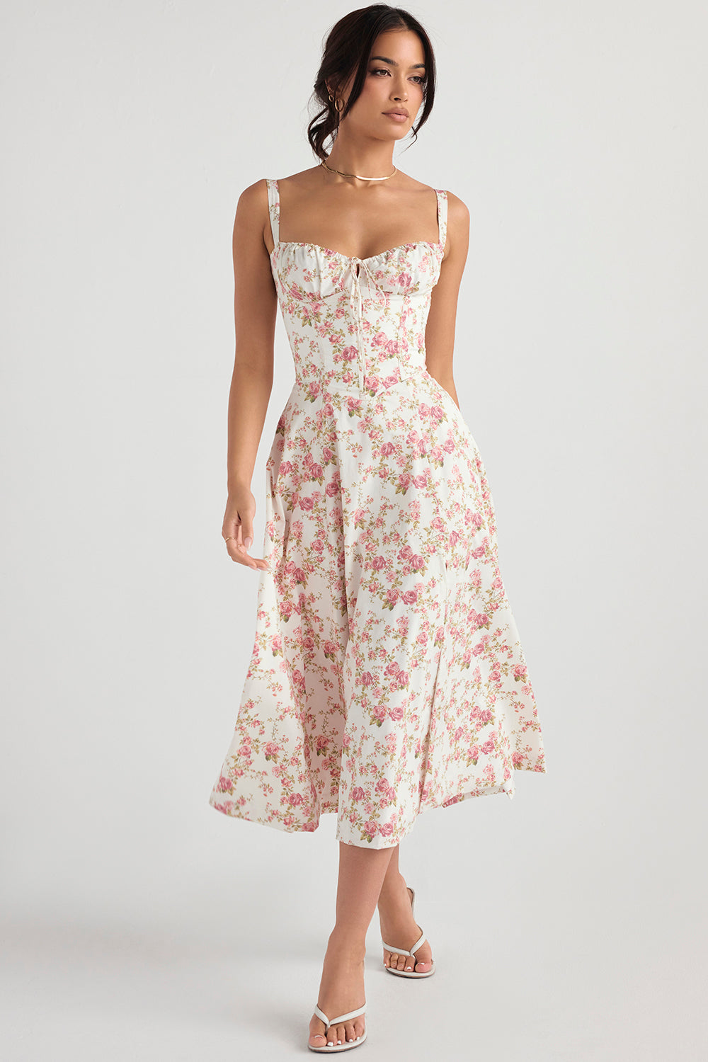 Lisa - Vintage Bloemenprint Maxi Jurk