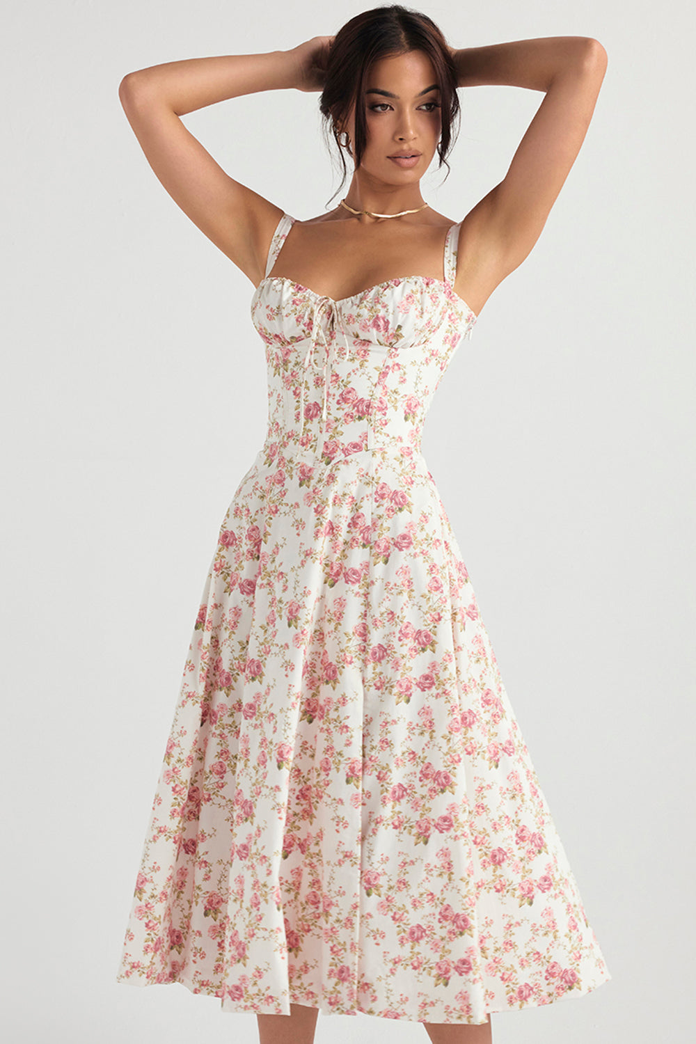 Lisa - Vintage Bloemenprint Maxi Jurk