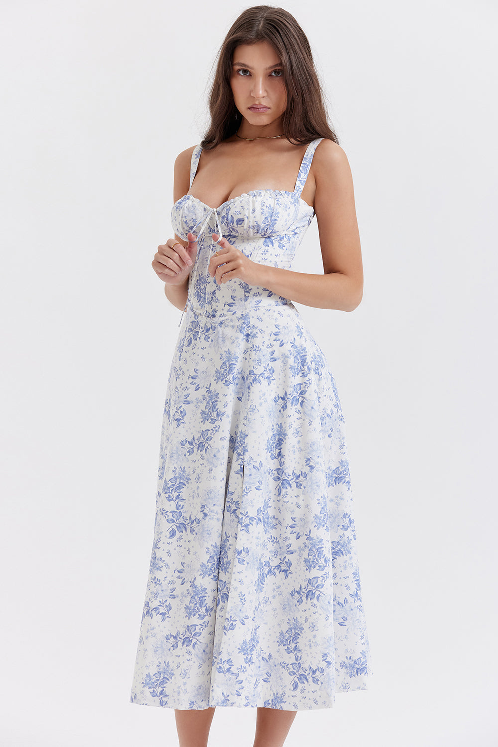 Lisa - Vintage Bloemenprint Maxi Jurk