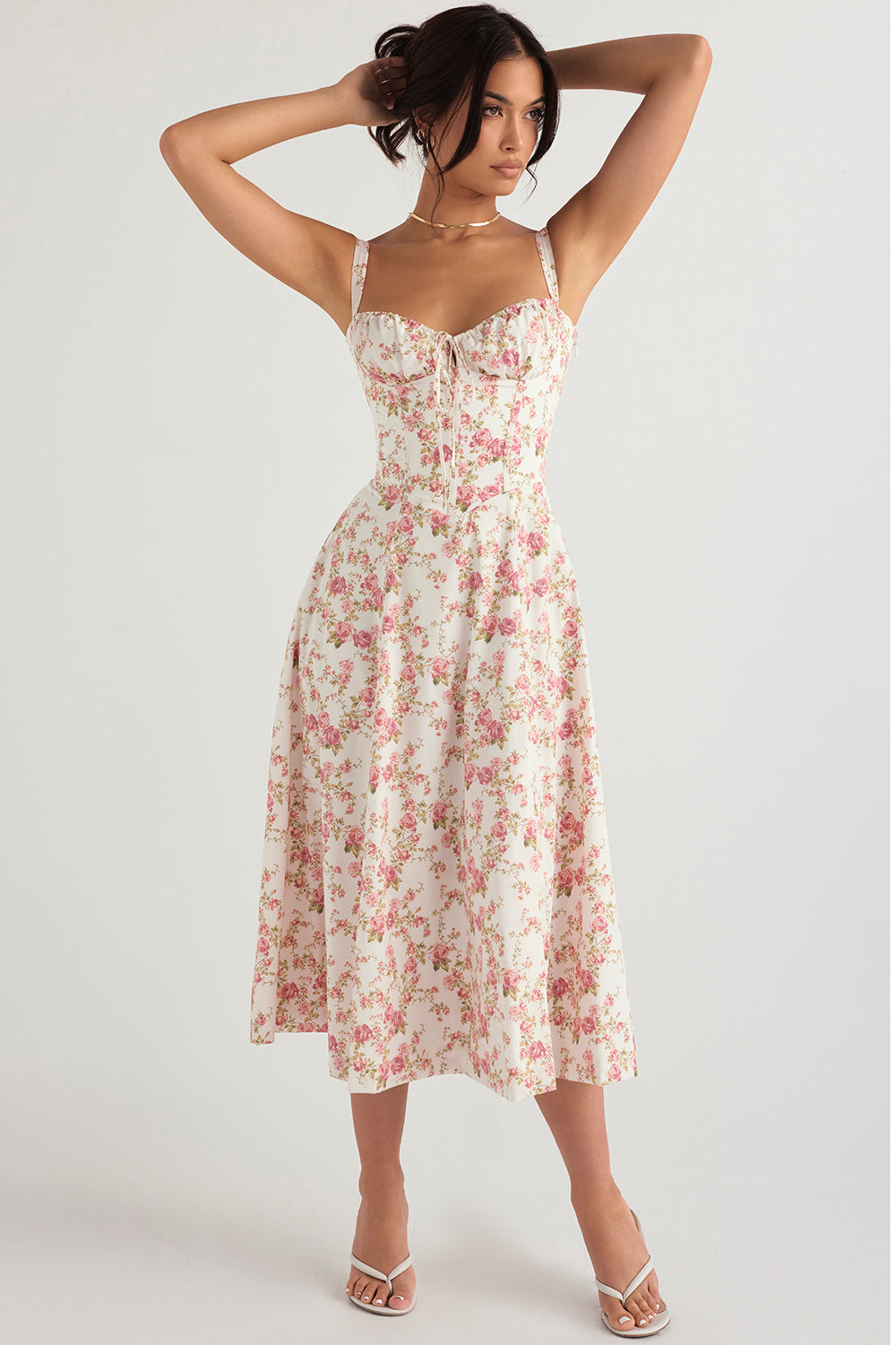 Lisa - Vintage Bloemenprint Maxi Jurk