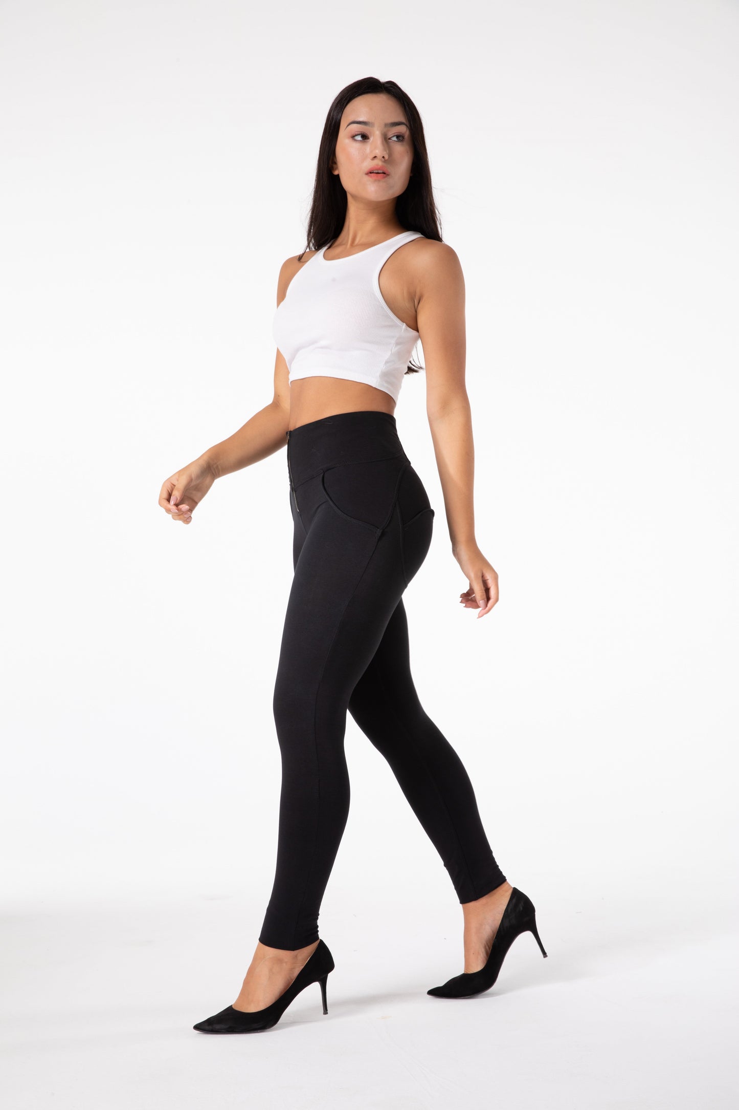 Lily - Strakke Zwarte Legging met Hoge Taille