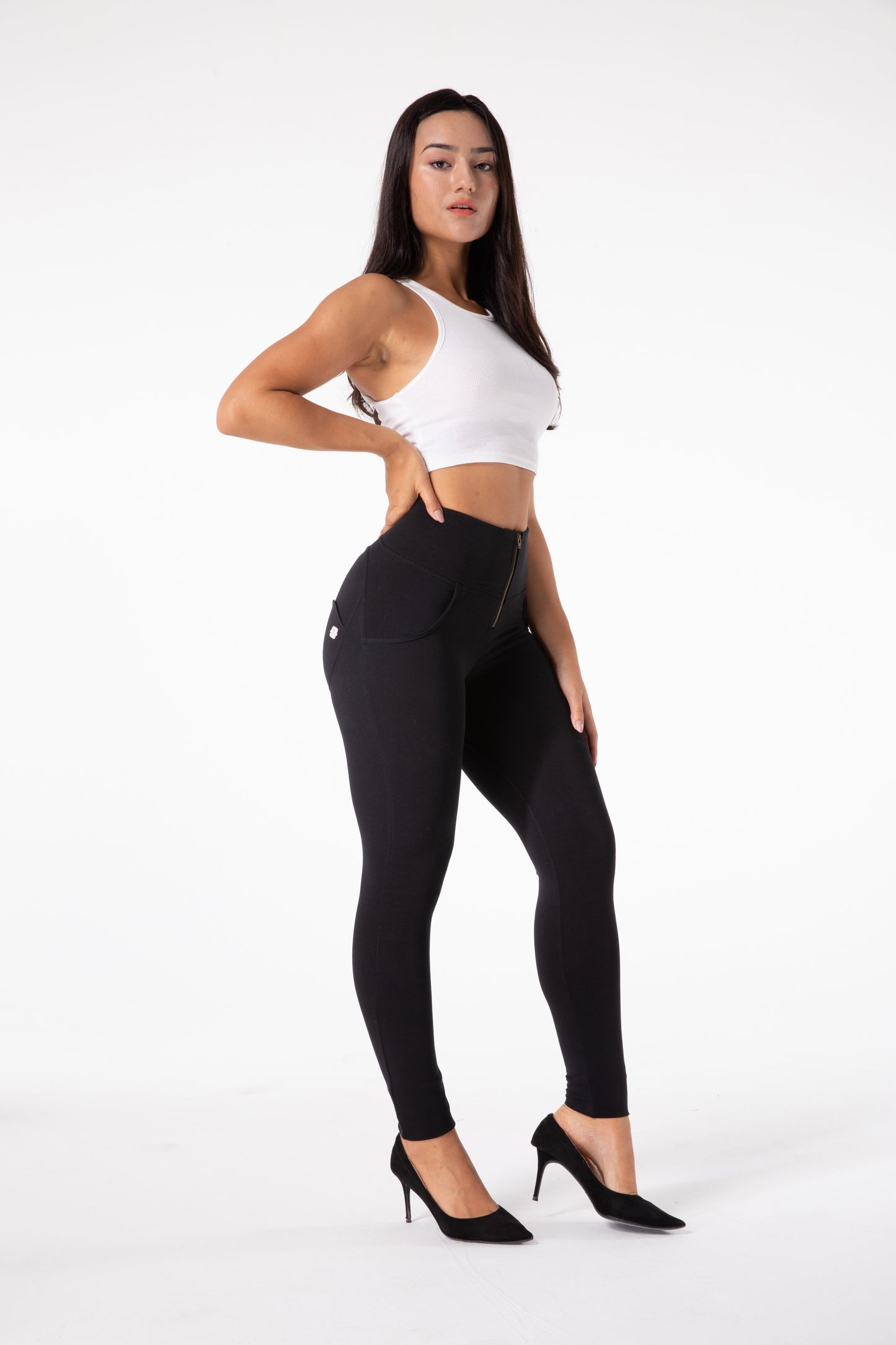 Lily - Strakke Zwarte Legging met Hoge Taille