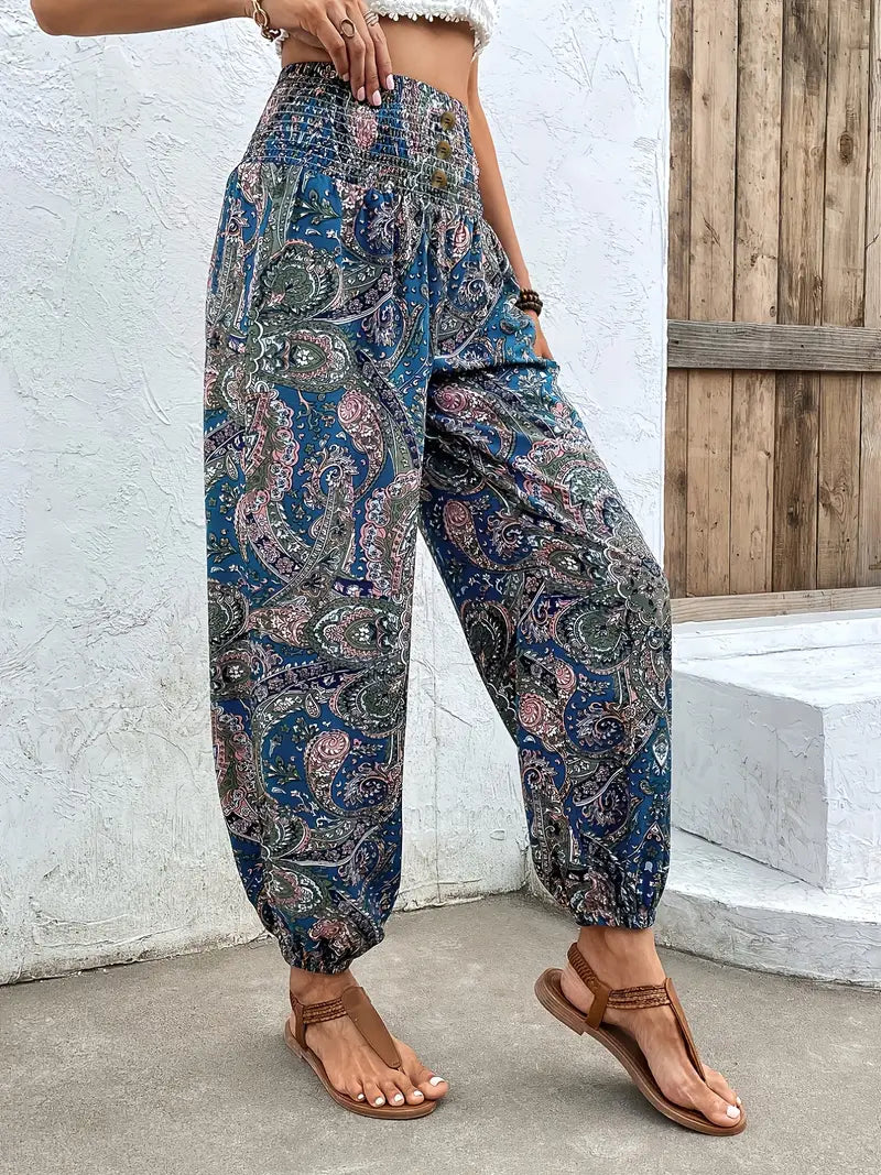 Leona - Boho Broek met Etnische Print