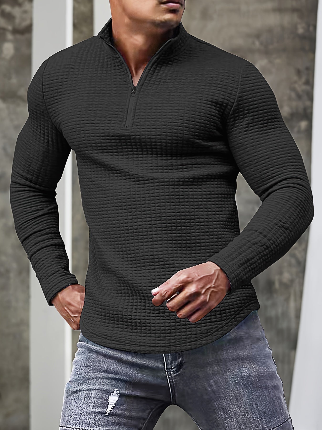 Glenn - Casual Sporttop met Opstaande Kraag