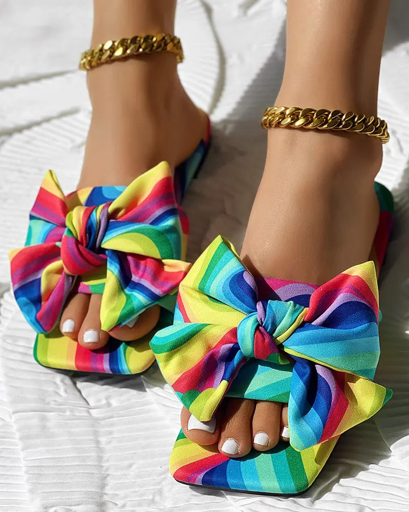 Aurora - Regenboog Strand Slippers