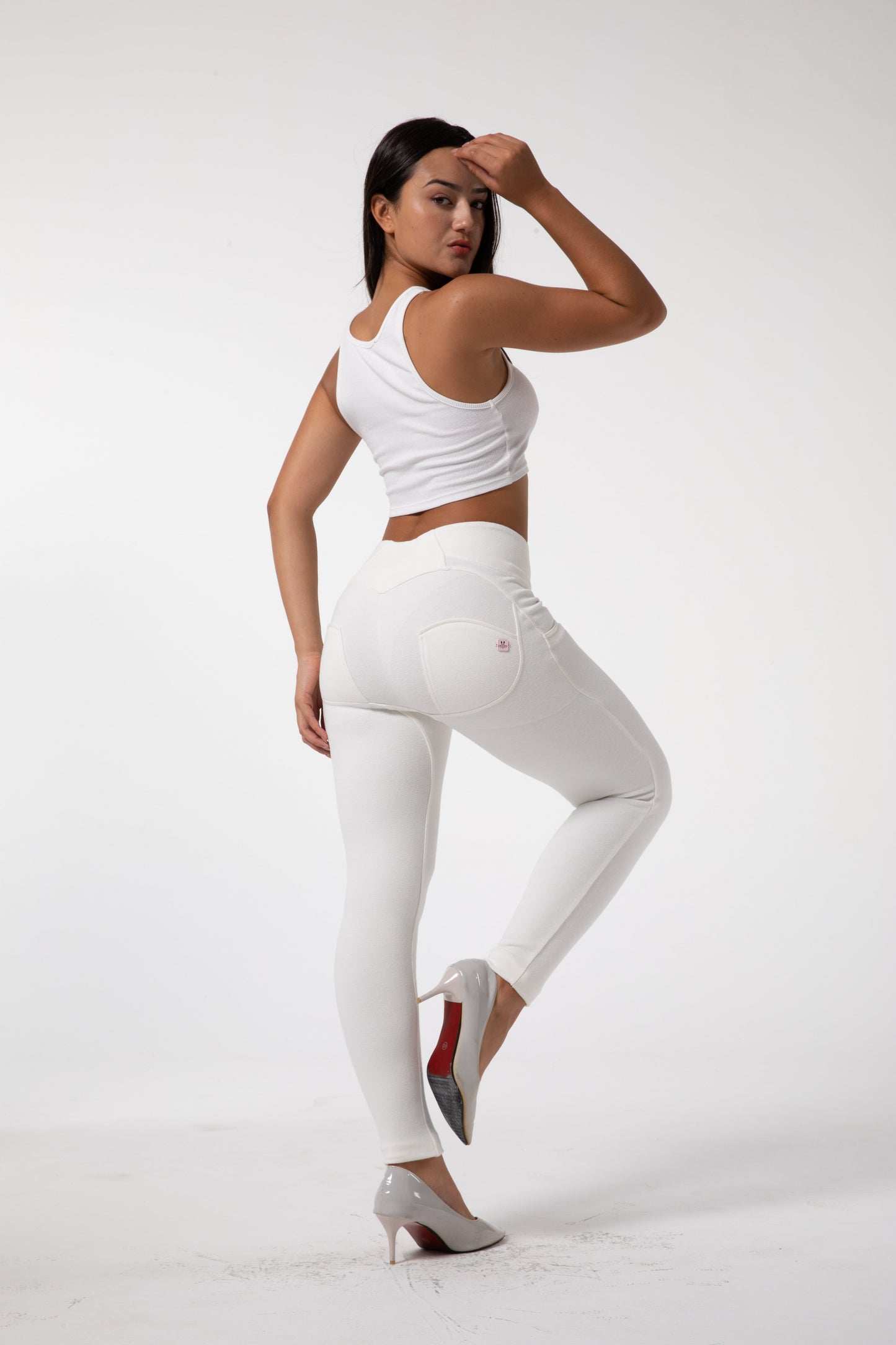 Chloe - Strakke Witte Legging met Hoge Taille