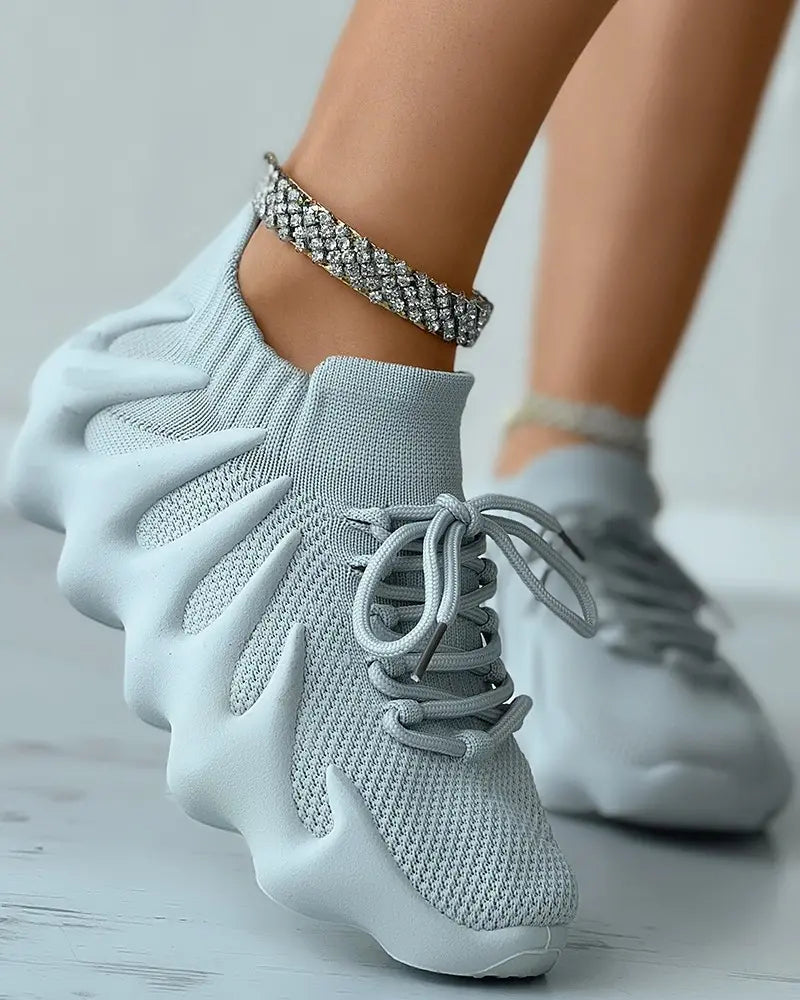 Elena - Vetersluiting Platform Sneakers