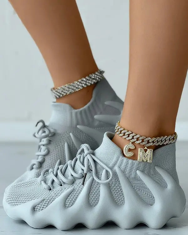 Elena - Vetersluiting Platform Sneakers