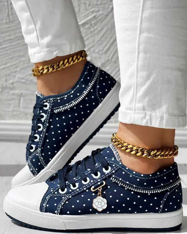 Camila - Polka Dot Sneakers met Veters