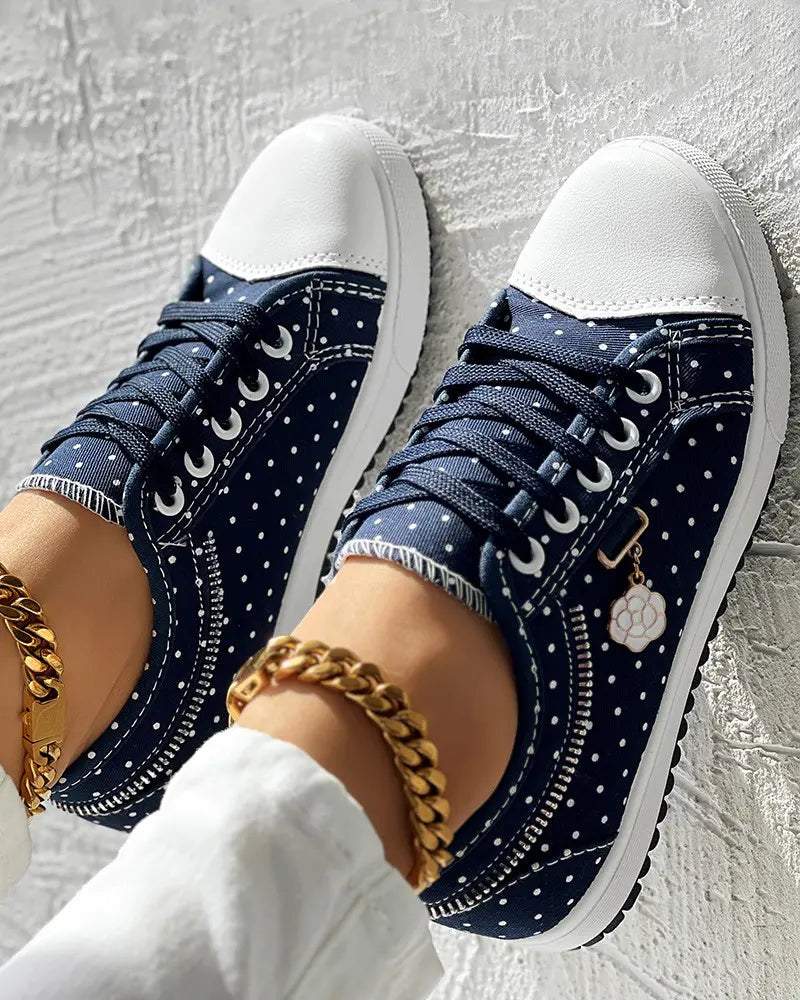 Camila - Polka Dot Sneakers met Veters