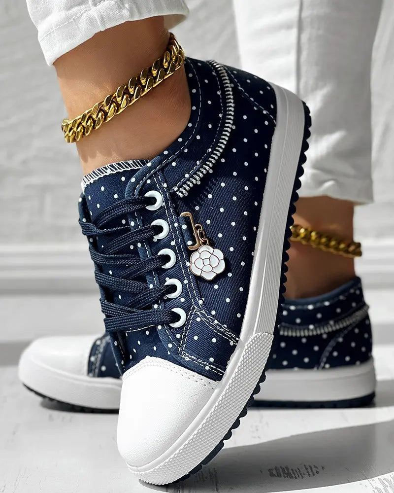 Camila - Polka Dot Sneakers met Veters