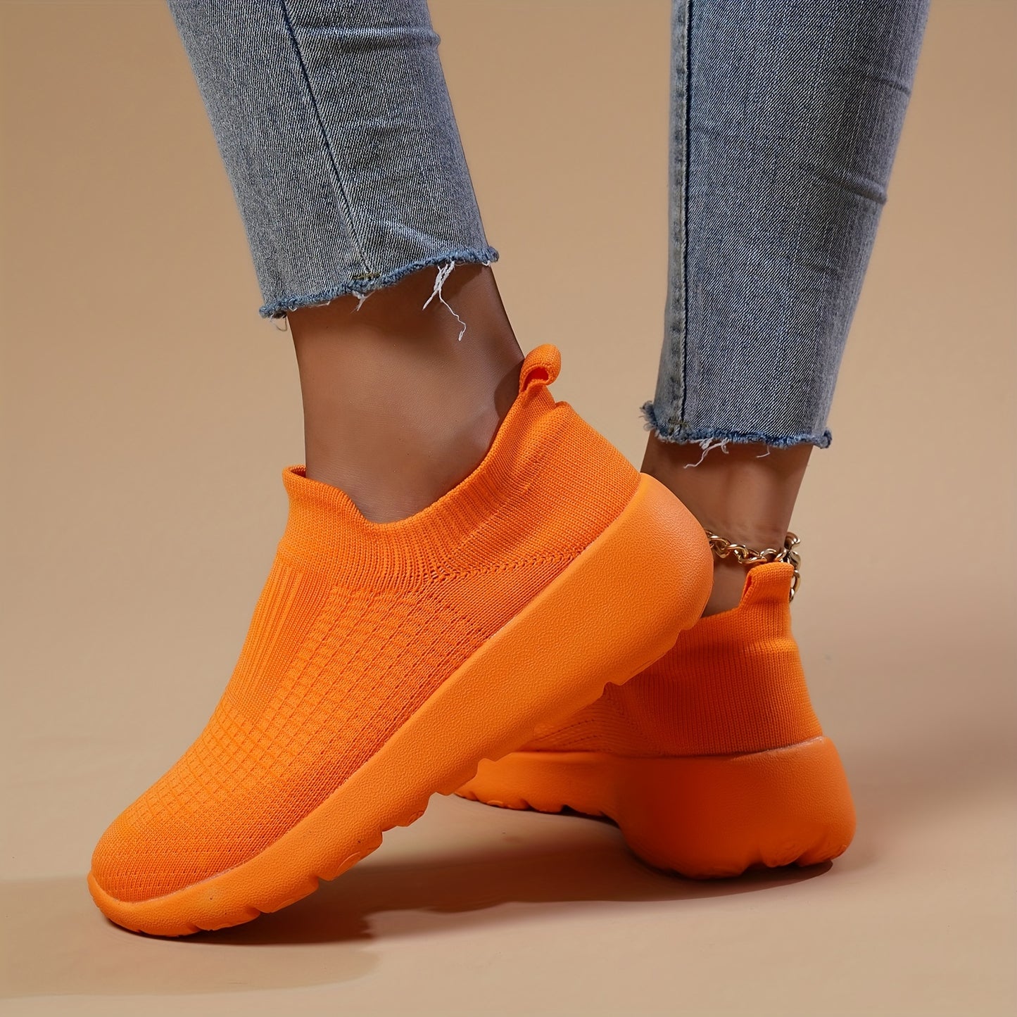 Sophie - Oranje Comfortabele Hardloopschoenen